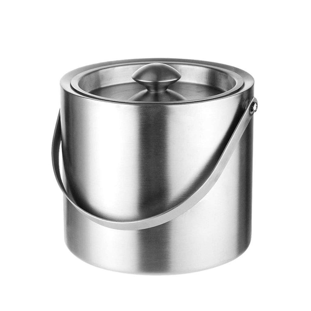 Premium Stainless Steel Ice Bucket with Lid & Handle - Medium Size for Restaurants, Bars, Banquets - Perfect for Chilling Beer, Wine & Cocktails - Durable Kitchen & Home Food Storage Container