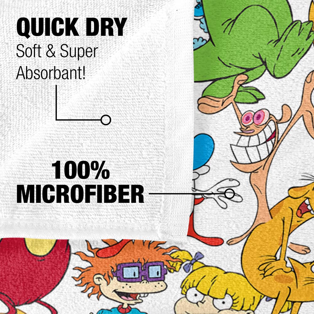 Nickelodeon Mash Up Beach Towel 30x60 Inches - Soft Absorbent Quick-Dry Bath & Pool Towel for Kids, Teens - Perfect for Beach, Swimming, Gym & Outdoor Activities