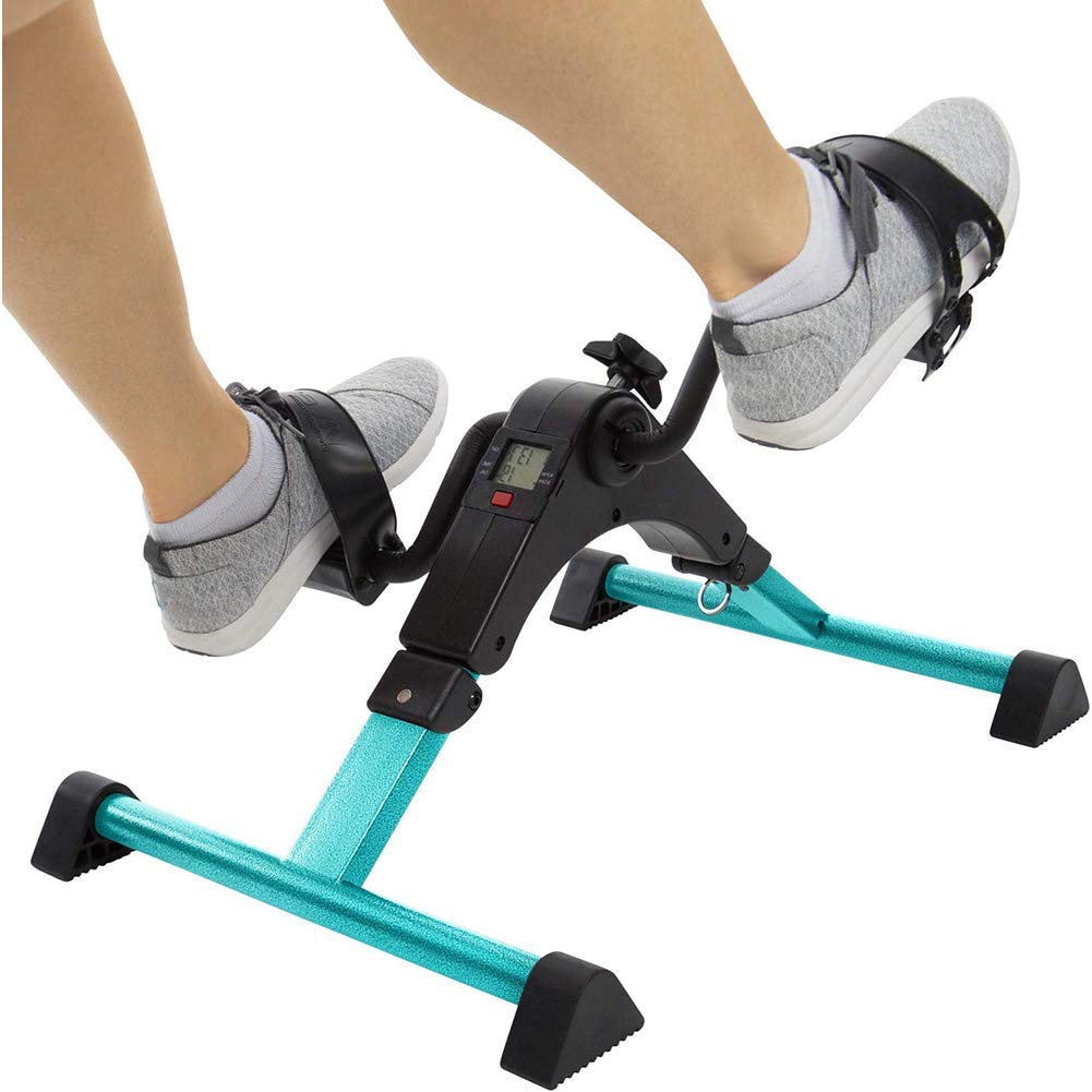 Foldable Portable Under Desk Bike Pedal Exerciser - Adjustable Tension Mini Exercise Bike for Home Office, Gym & Physical Therapy - Compact Cycling Equipment for Fitness, Rehab & Work from Home Workouts