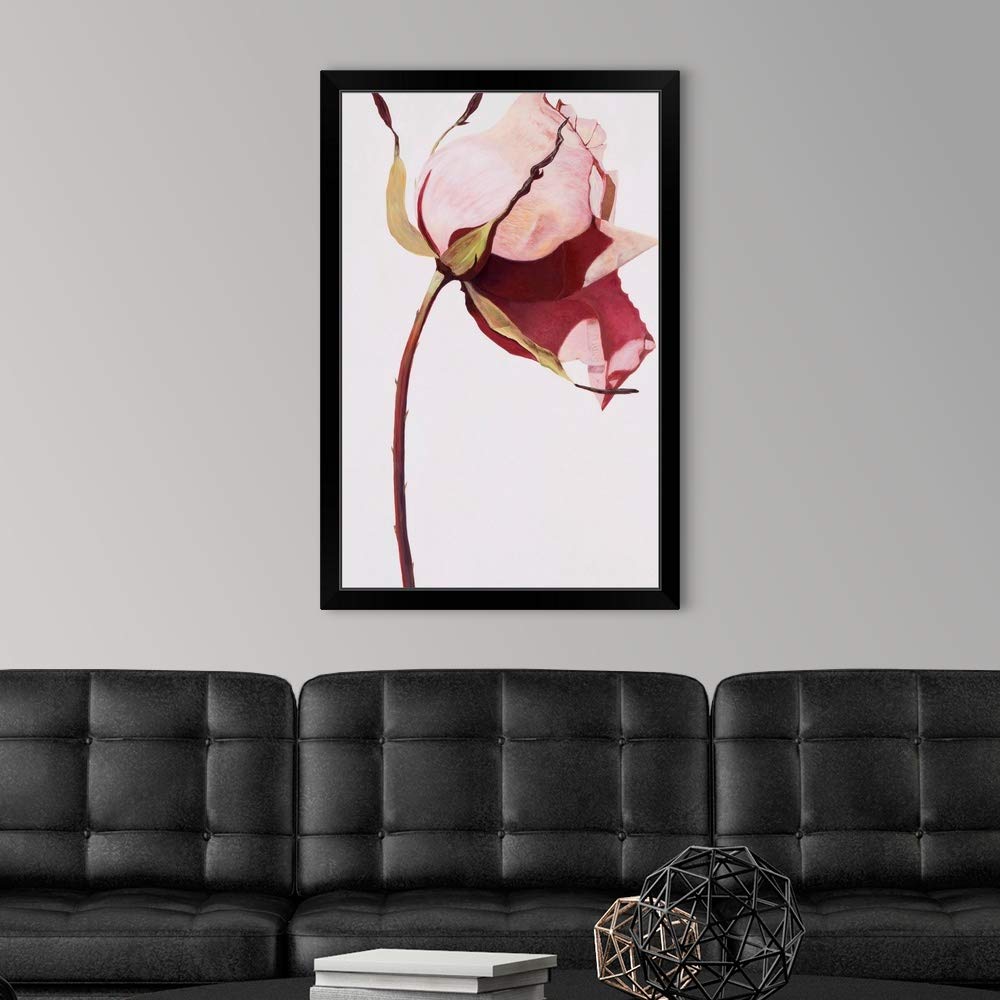 Love is A Rose Black Framed Canvas Art Print - Romantic Rose Wall Decor for Living Room, Bedroom & Office - Ready to Hang Gift for Valentine's Day, Anniversary & Wedding