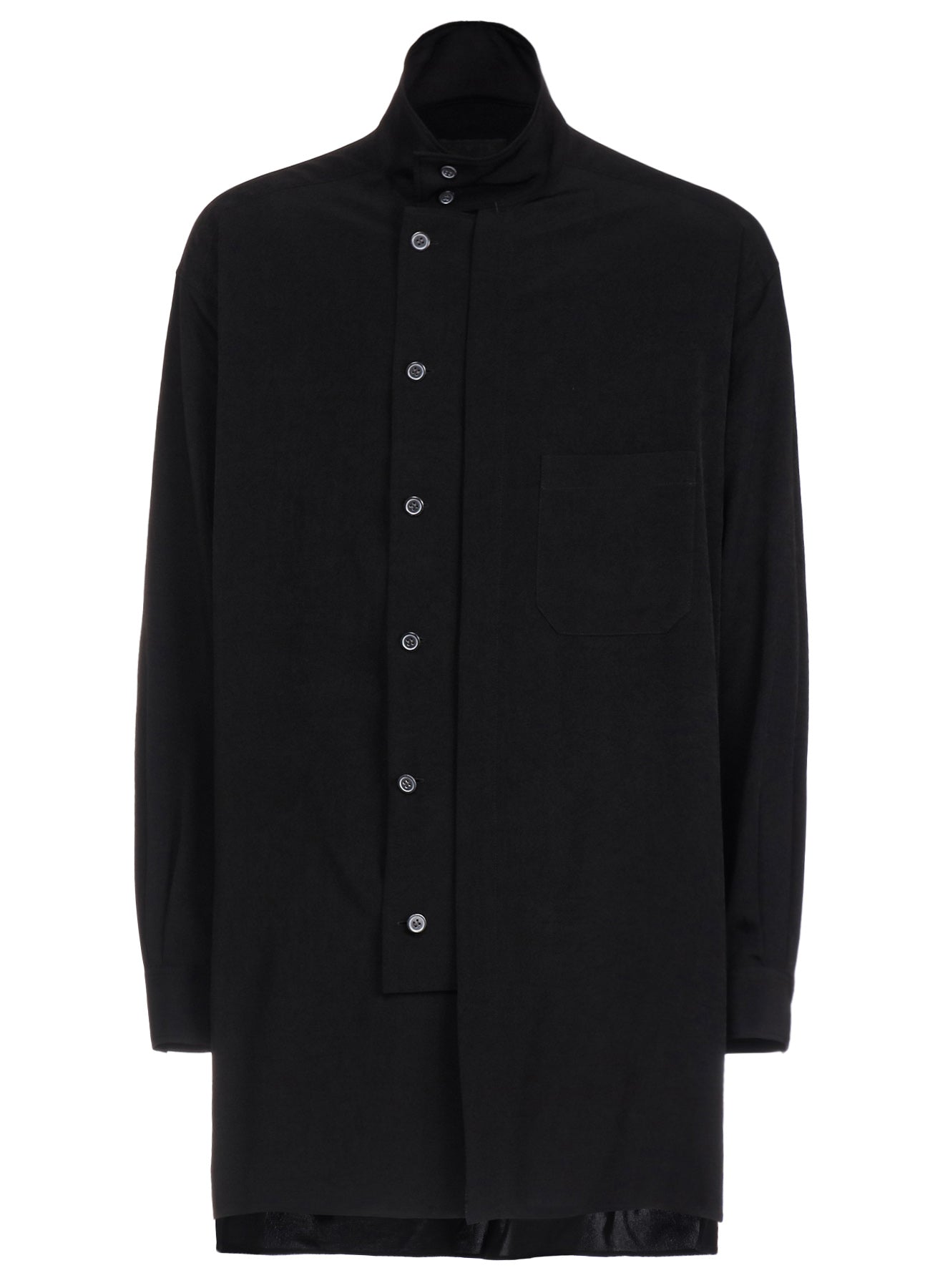 Elegant Crepe de Chine Stand Collar Shirt with Multi-Buttoned Sleeves | Women's Fashion Blouse for Work & Special Occasions