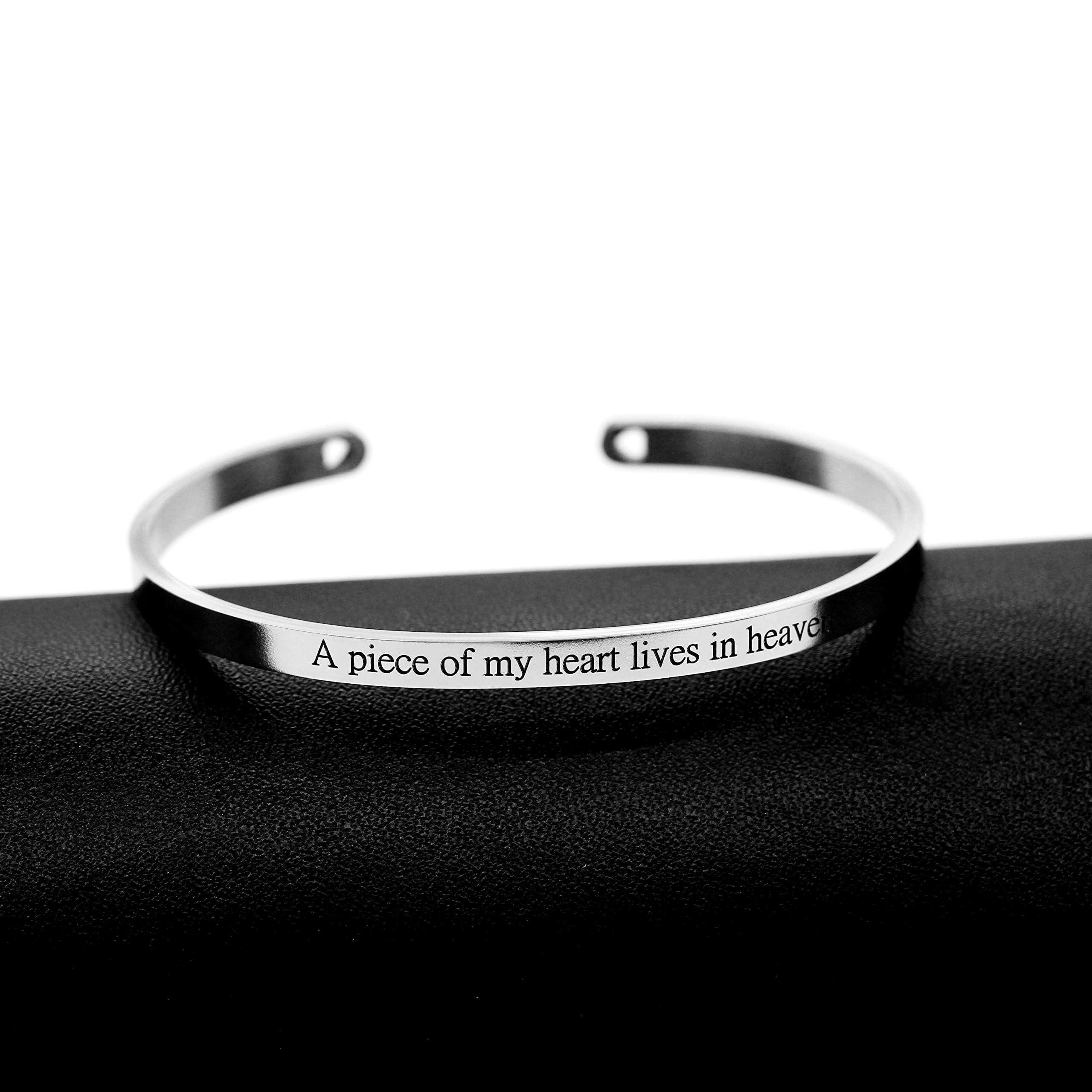 Uloveido Personalized Stainless Steel Motivational Bracelet for Women - Engraved Initial Mantra Cuff Bangle Y460 | Inspirational Jewelry Gift for Her, Daily Wear & Special Occasions