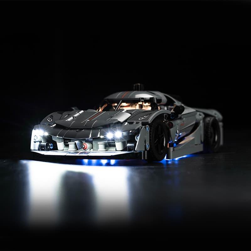 LEGO Technic Koenigsegg Jesko Absolut Hypercar 42173 Light Kit - Grey Building Blocks Lighting Set for Model Cars | Perfect for Display, Night Showcase & LEGO Enthusiasts Collection