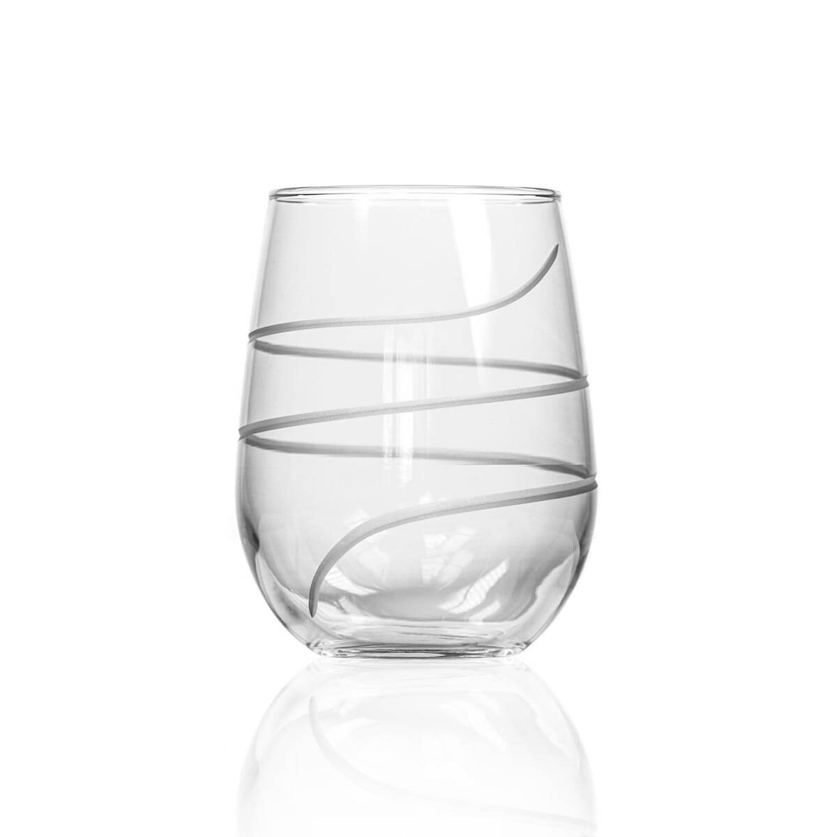 Twist 17oz Stemless Wine Glasses Set of 4 - Shatterproof & Stylish for Indoor/Outdoor Parties, Picnics, and Dinner Gatherings