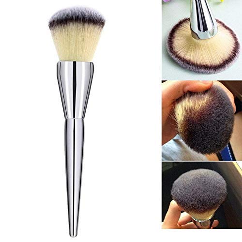 GT Gloptook Soft Bristle Face Blush Powder Makeup Brush - Silver, 1 Piece | Professional Blending Brush for Flawless Cheek & Contour Makeup Application | Perfect for Everyday Use & Professional Makeup Kits