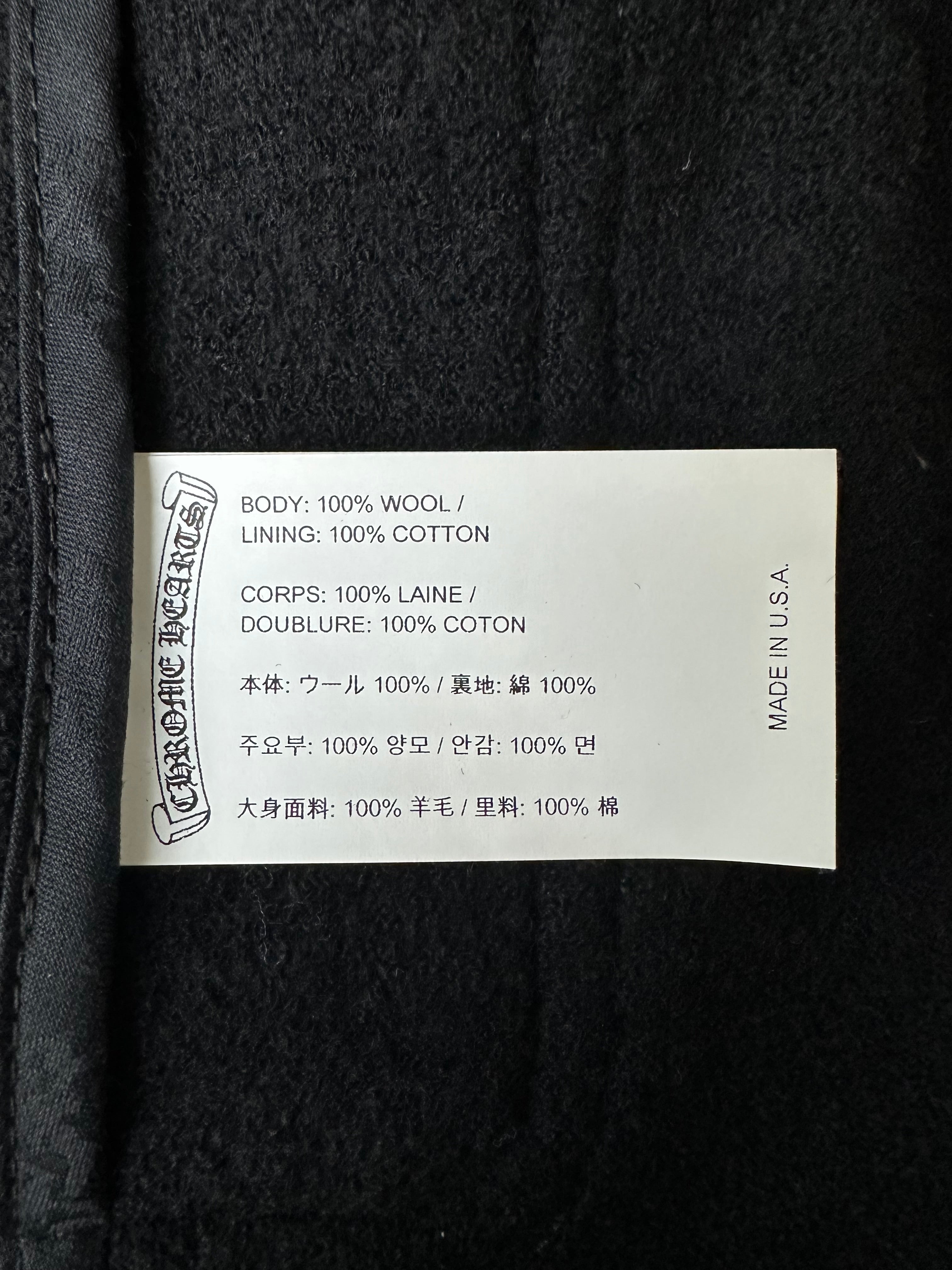 Chrome Hearts Black Wool Lola Coat - Premium Women's Winter Trench Coat for Fashion & Luxury Outerwear - Perfect for Parties, Dates & Cold Weather