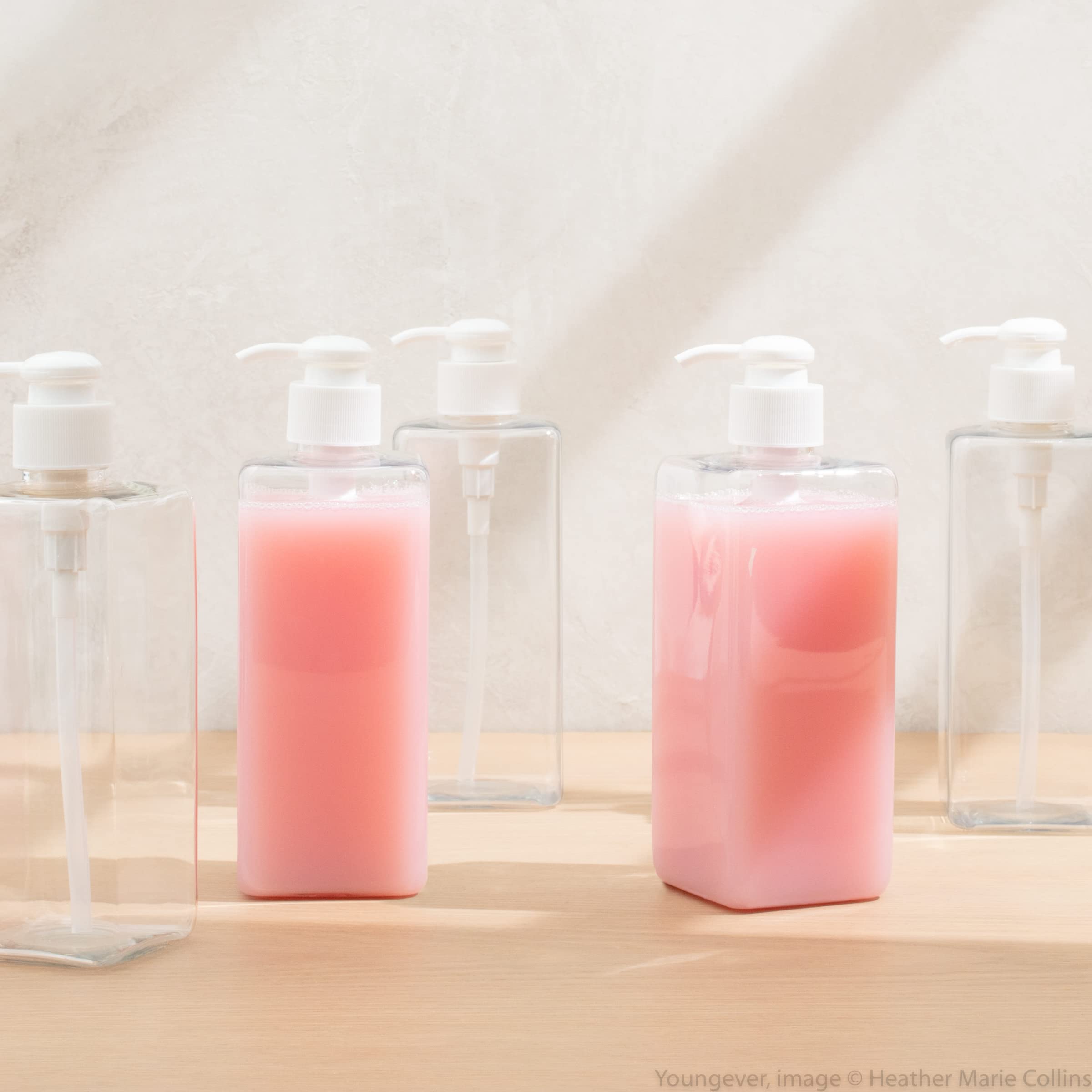 Youngever 3 Pack 32oz (1 Liter) Empty Square Shampoo Pump Bottles with Leak-Proof Locking Pumps | Plastic Refillable Containers for Shampoo, Conditioner, Lotion & Liquid Soap | Perfect for Bathroom, Salon & Travel Organizing