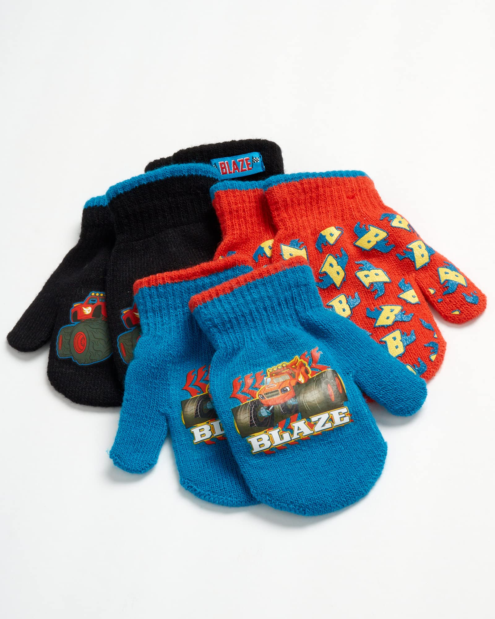 Paw Patrol & Blaze Boys Mittens Set - 4 Pack for Toddlers - Winter Play & Outdoor Fun