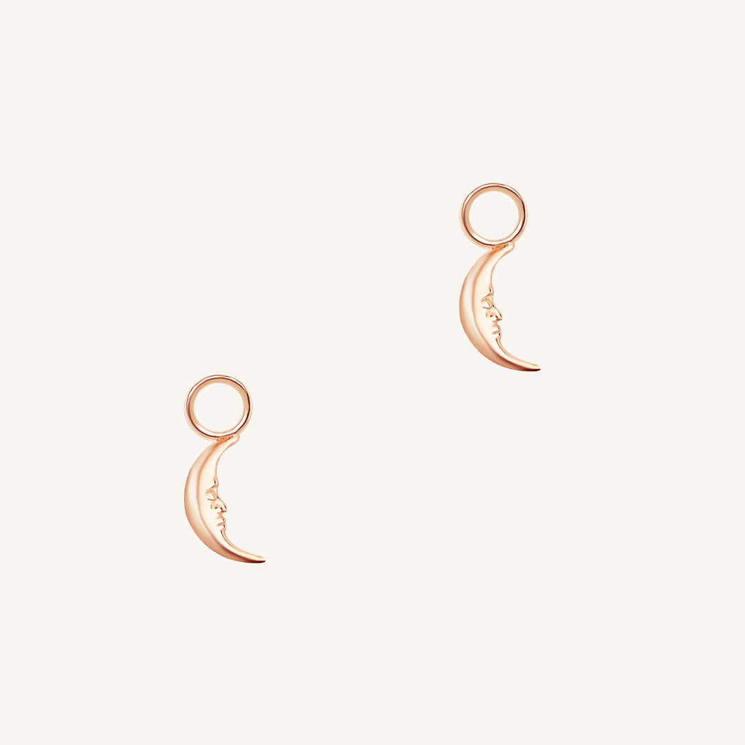 Patience Moon Hoop Charm Set of 2 - Sterling Silver Dainty Hoop Earrings for Women, Minimalist Boho Jewelry Gift - Perfect for Everyday Wear & Special Occasions