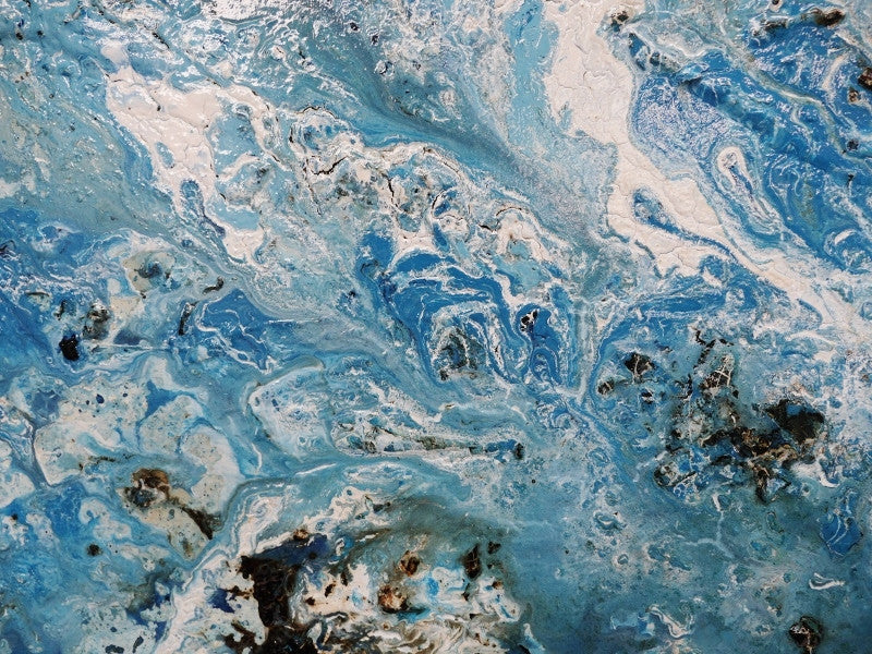 Abstract Blue and White Wall Art - Modern Home Decor for Living Room, Bedroom & Office - Inspirational Canvas Painting