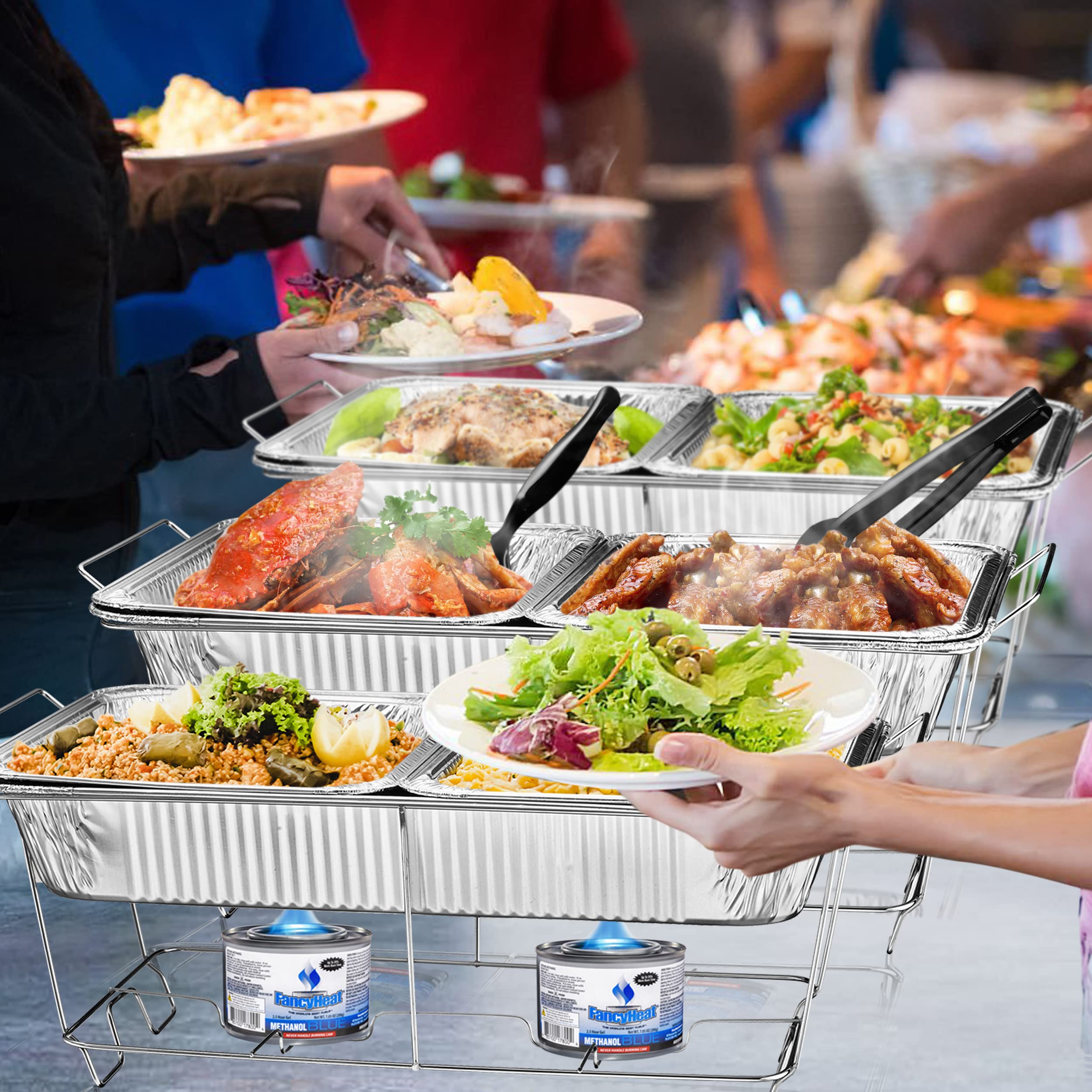 24-Pack Full-Size Chafing Wire Rack Buffet Stands for Dish Serving Trays & Food Warmers - Durable Catering Supplies for Parties, Weddings, Events & Buffet Serving (Commercial & Home Use)