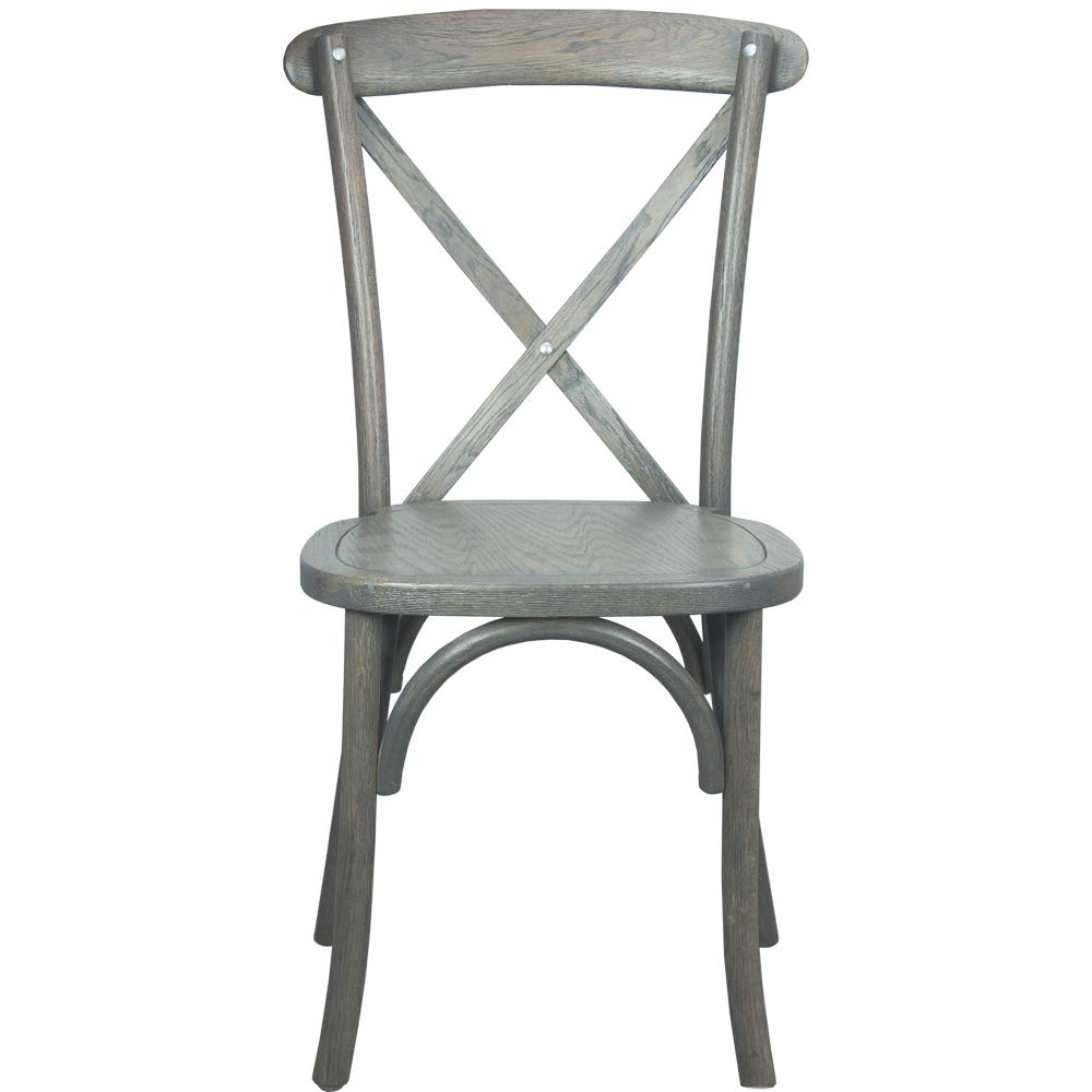 2-Pack Grey X-Back Chairs - Sturdy Metal Frame Outdoor Dining Chairs for Patio, Garden, Poolside & Backyard Relaxation