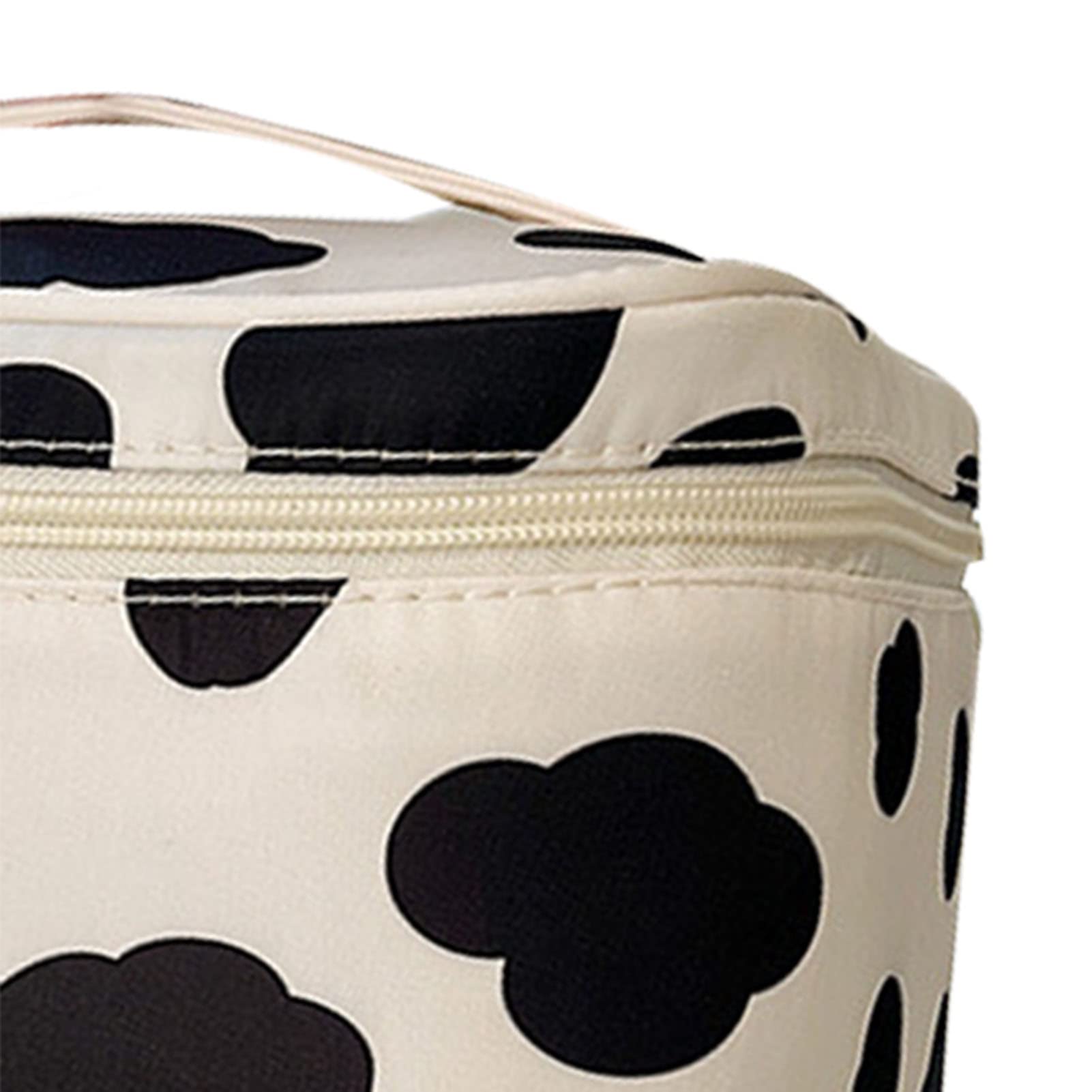 Travel Cosmetic Bag for Women - Large Capacity Waterproof Makeup Organizer with Cow Print Design | Perfect for Home, Vacation & Gym Essentials Storage