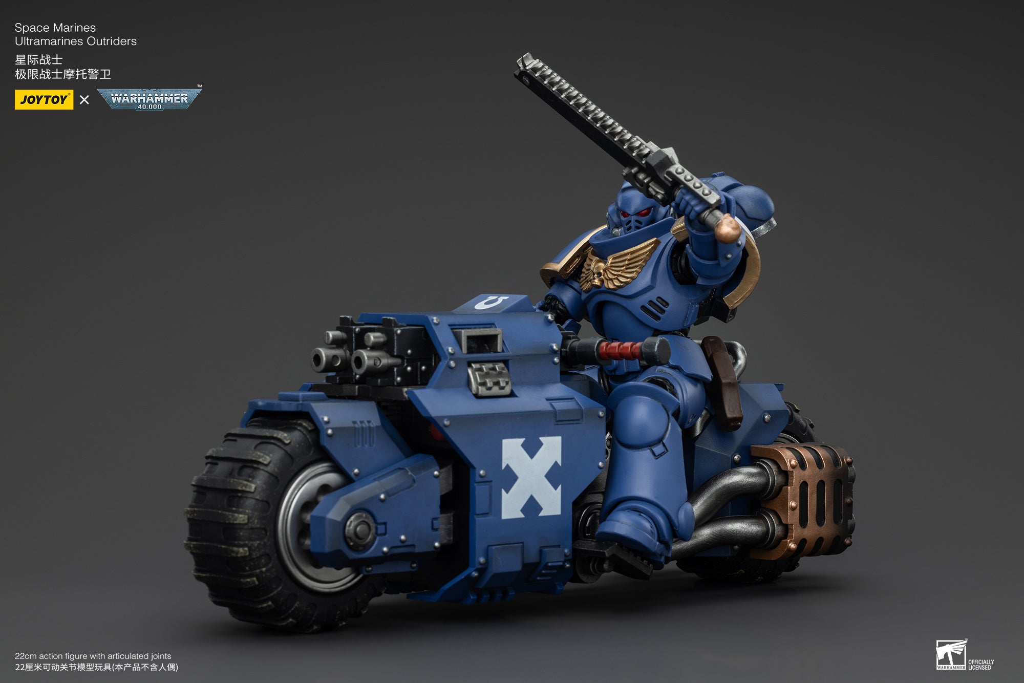 JOYTOY 1/18 Scale Warhammer 40K Space Marines Ultramarines Outriders Brother Catonus Action Figure - Reissue Version - Collectible Model for Display & Wargaming Scenes