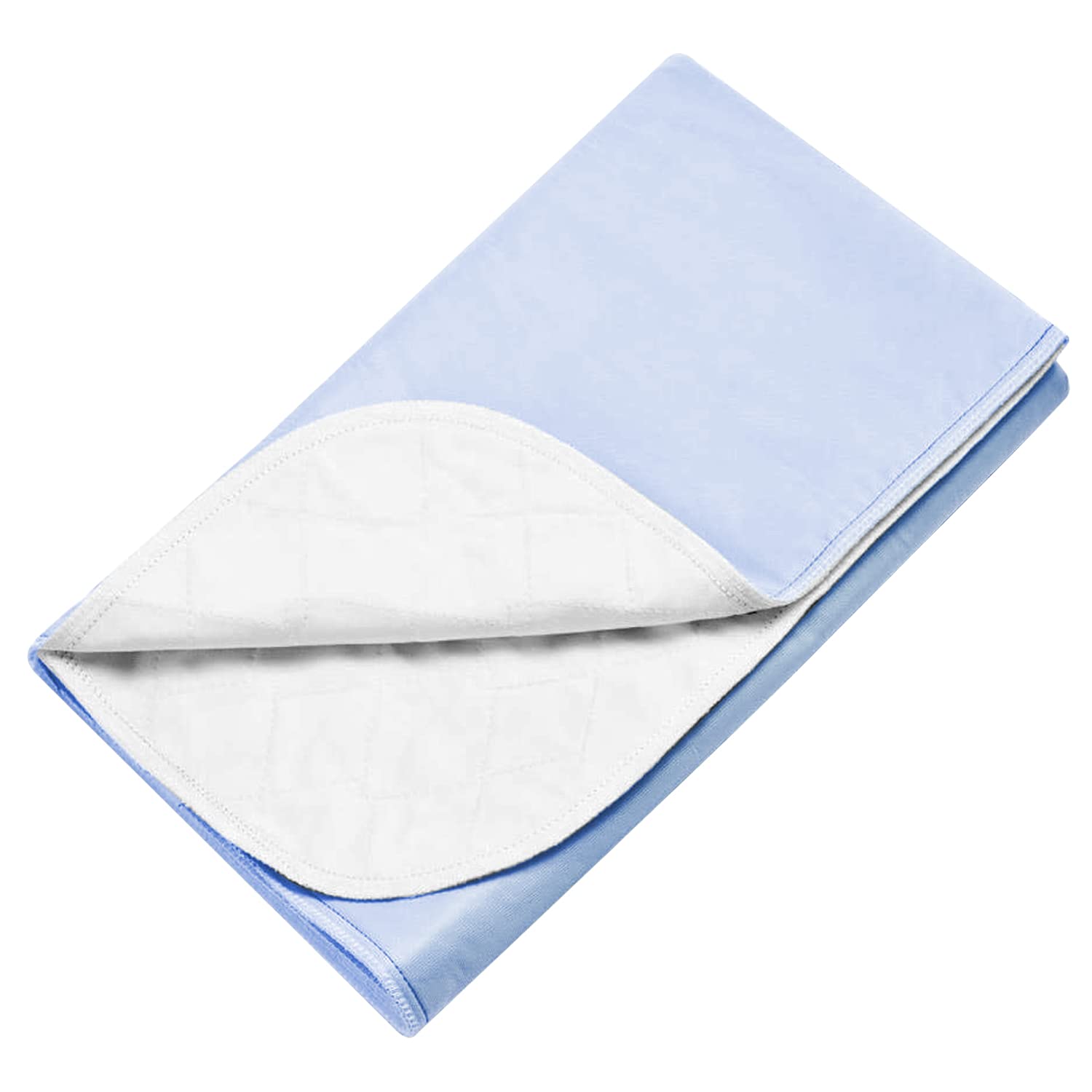 Waterproof Reusable Bed Underpad - Washable Absorbent Mattress Protector for Incontinence & Bedwetting - Blue 18