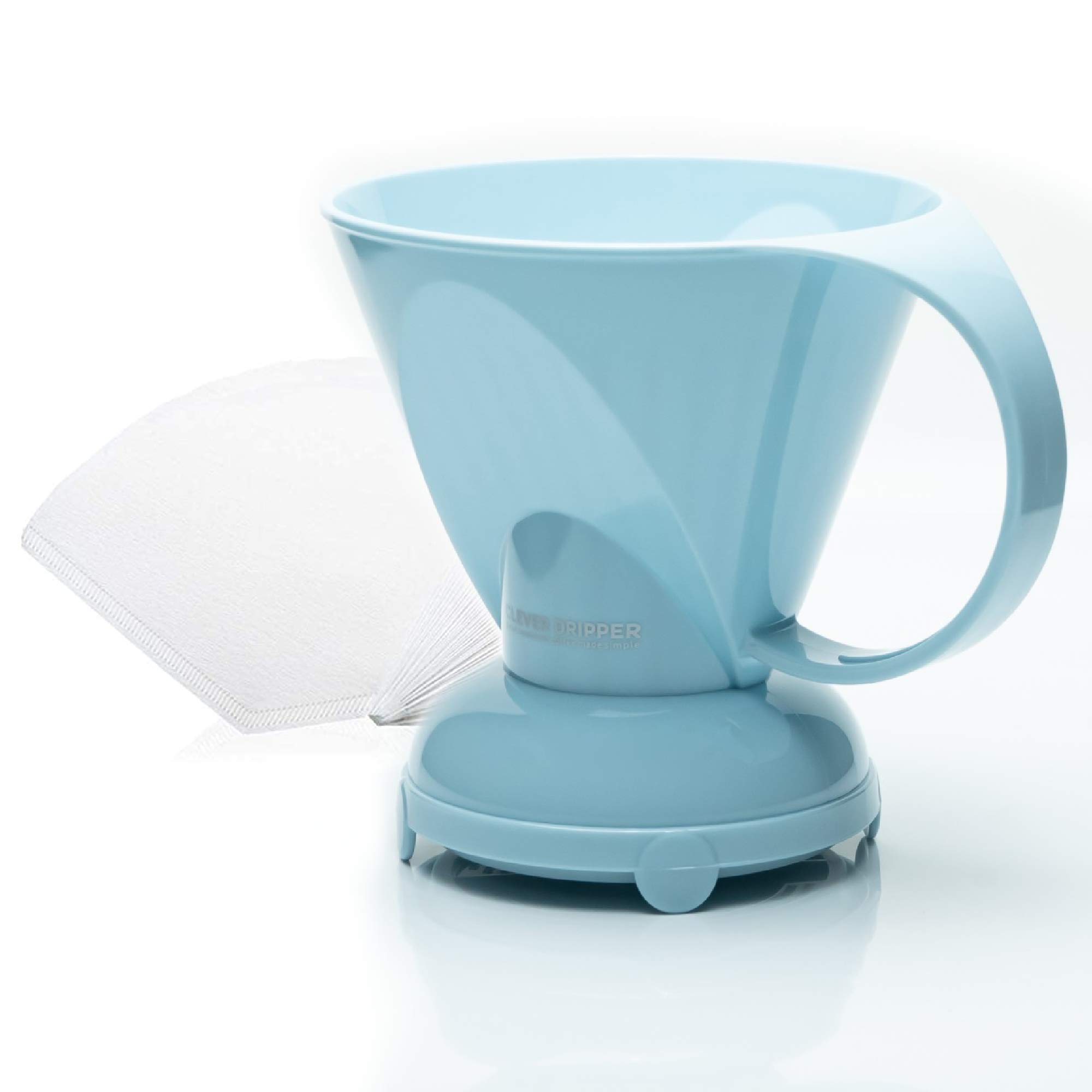 Clever NEW BPA-Free Plastic Coffee Dripper - Macaron Blue Manual Pour Over & Cold Brew Coffee Maker (10 Fl Oz) - Perfect for Home, Office & Camping Use