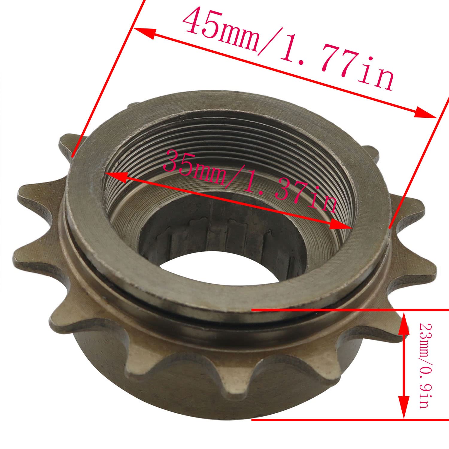 High-Quality 14T Bronze Steel Single Speed Freewheel Sprocket - 34MM Road Bike Flywheel | Perfect for Road Bikes, Fixies & Urban Commuting