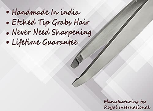 Precision Stainless Steel Square Flat Tip Tweezers for Eyebrows, Eyelash Extensions & Hair Removal - Professional Beauty Tool for Eyebrow Shaping, Splinter & Blackhead Removal - Perfect for Daily Beauty Routine, Salon Use & Travel Makeup Kit