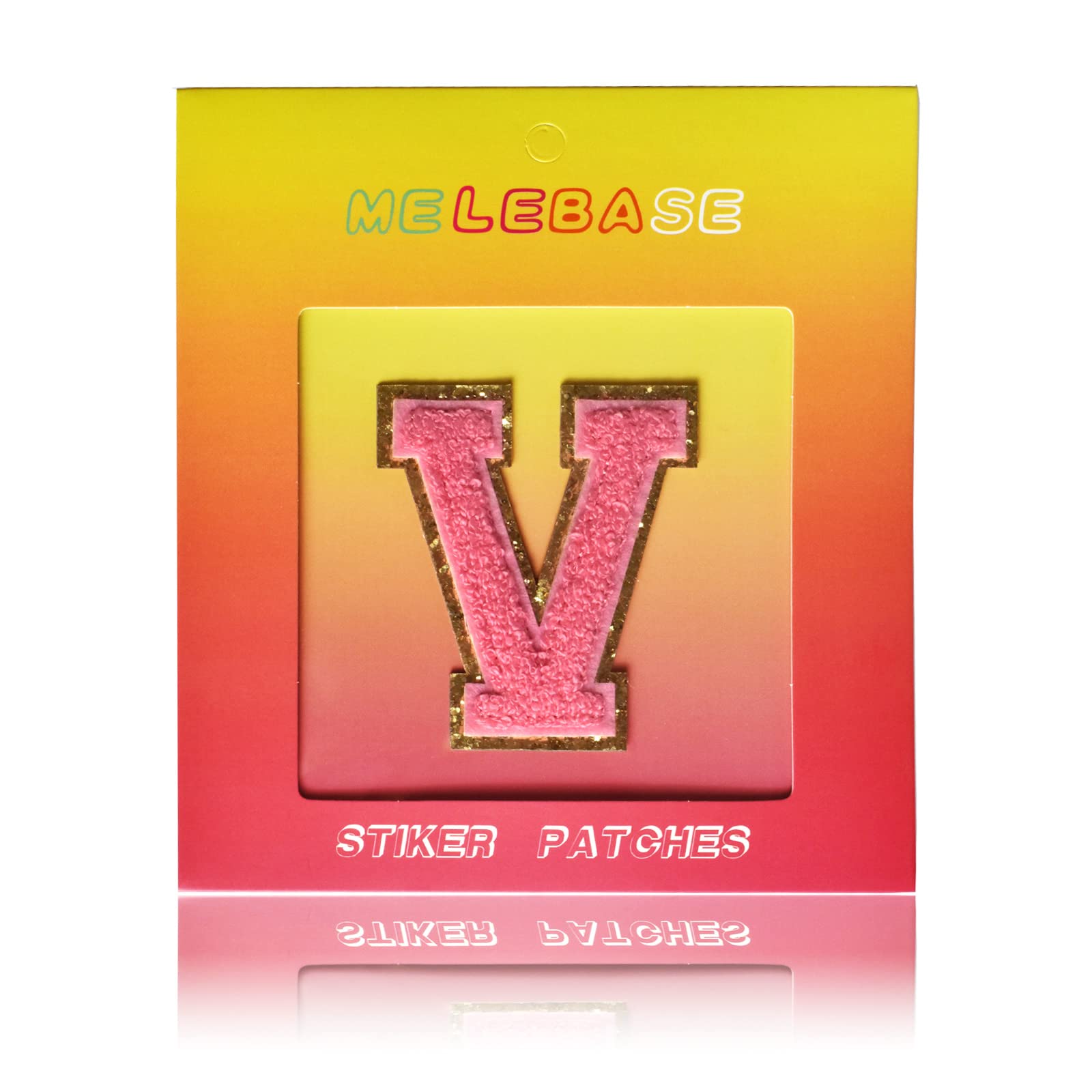 Self-Adhesive Iron-On Letter Patch - 1PC Preppy Varsity Style Embroidered Letter (V, Hot Pink) for Jackets, Bags & DIY Crafts - Perfect for Customizing Denim, Backpacks & School Spirit Gear