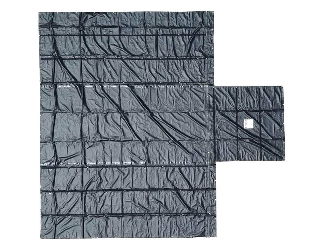 Mytee Heavy Duty 18' x 27' Black Vinyl Lumber Tarp - 18oz Waterproof Flatbed Truck Tarp with 5' Drop - Protects Cargo from Wind, Rain, Snow & Sun - Ideal for Trailers, Construction, Landscaping & Outdoor Storage
