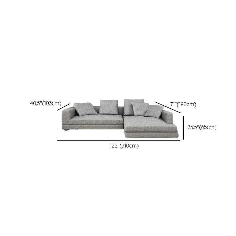 L-Shaped & Straight Latex Sofa Recliner Set with Square Arms, Pillow Back & Removable Slipcover - 2-Piece Living Room Furniture for Small Spaces & Home Theater Comfort
