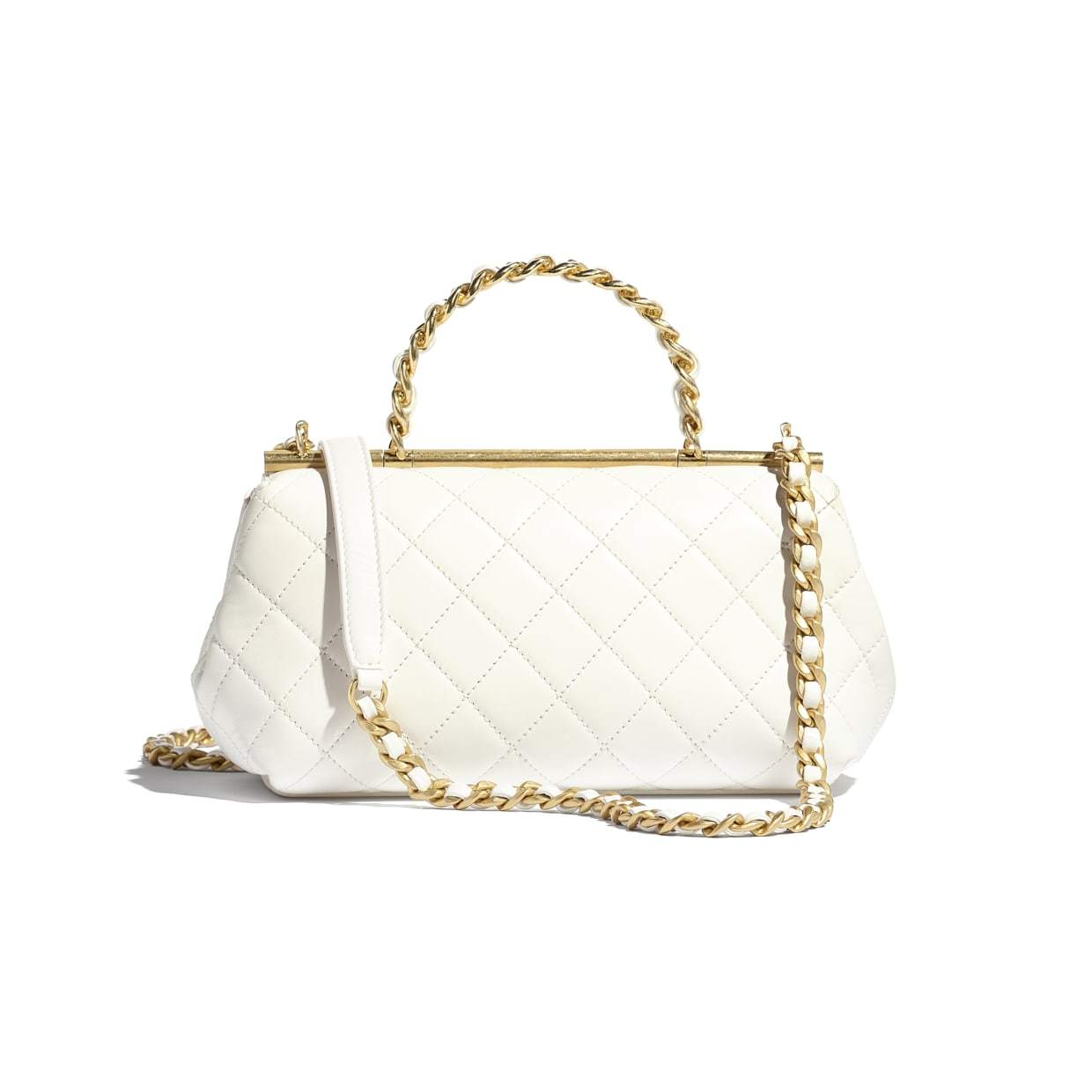 Chanel Small Flap Bag With Top Handle White - Luxury Designer Crossbody Bag for Women, Perfect for Parties & Everyday Use