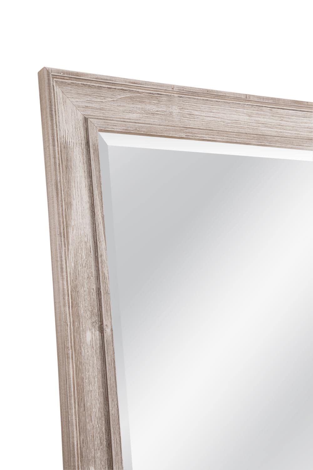 Bassett M4107B Kibbe Leaner Mirror - White Wash Full-Length Floor Mirror for Bedroom, Living Room & Entryway Decor