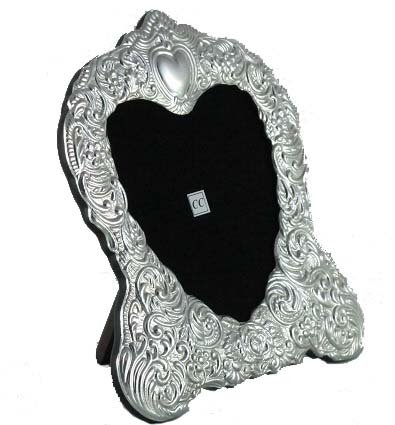 Sofia's Findings Sterling Silver Heart Picture Frame 5x5 - Elegant Photo Display for Weddings, Anniversaries & Home Decor