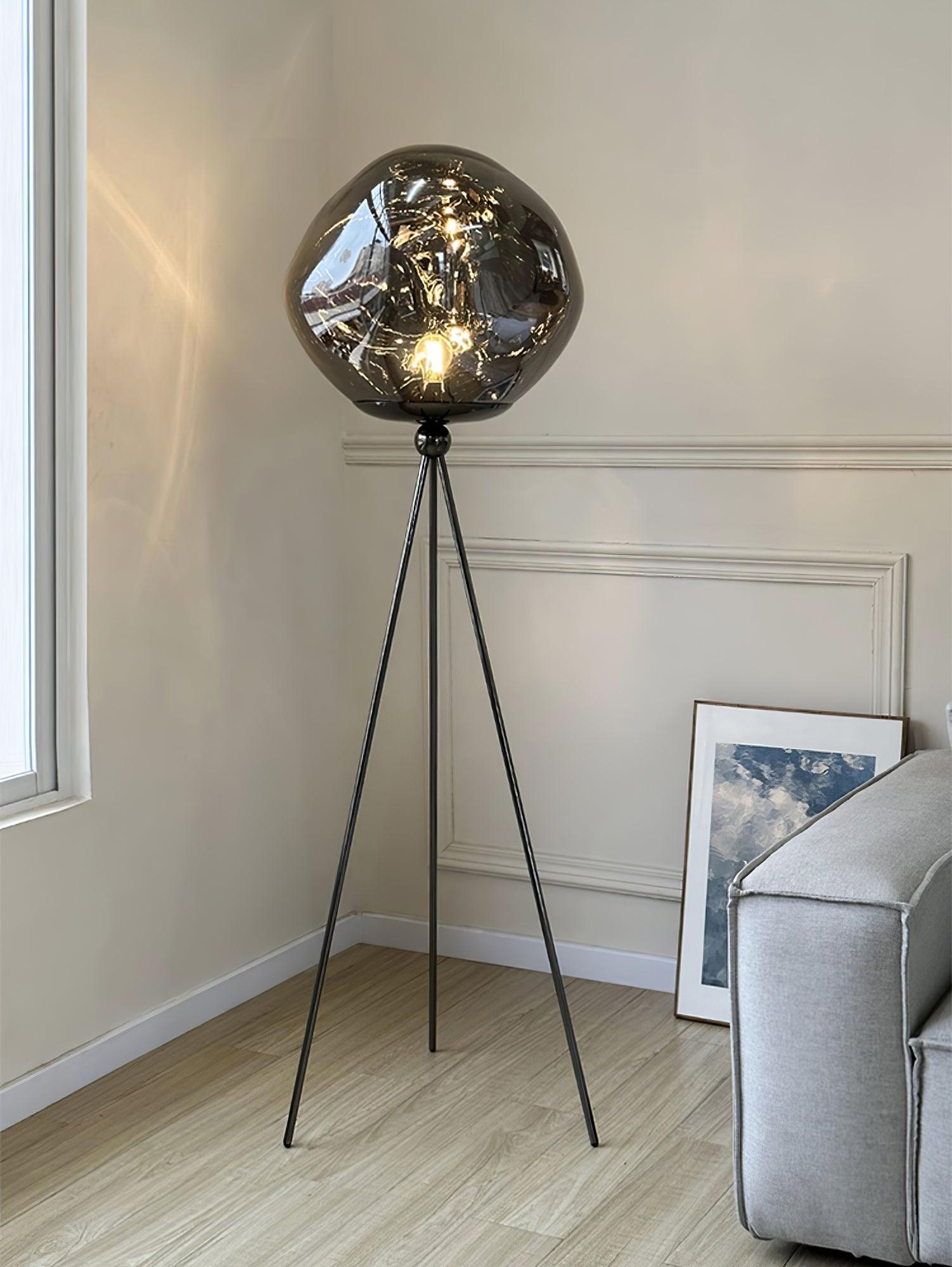 Modern Lava Tripod Rock Floor Lamp - Adjustable Height, Dimmable LED Light for Living Room, Bedroom, or Office Decor - Perfect for Reading, Relaxing & Ambient Lighting
