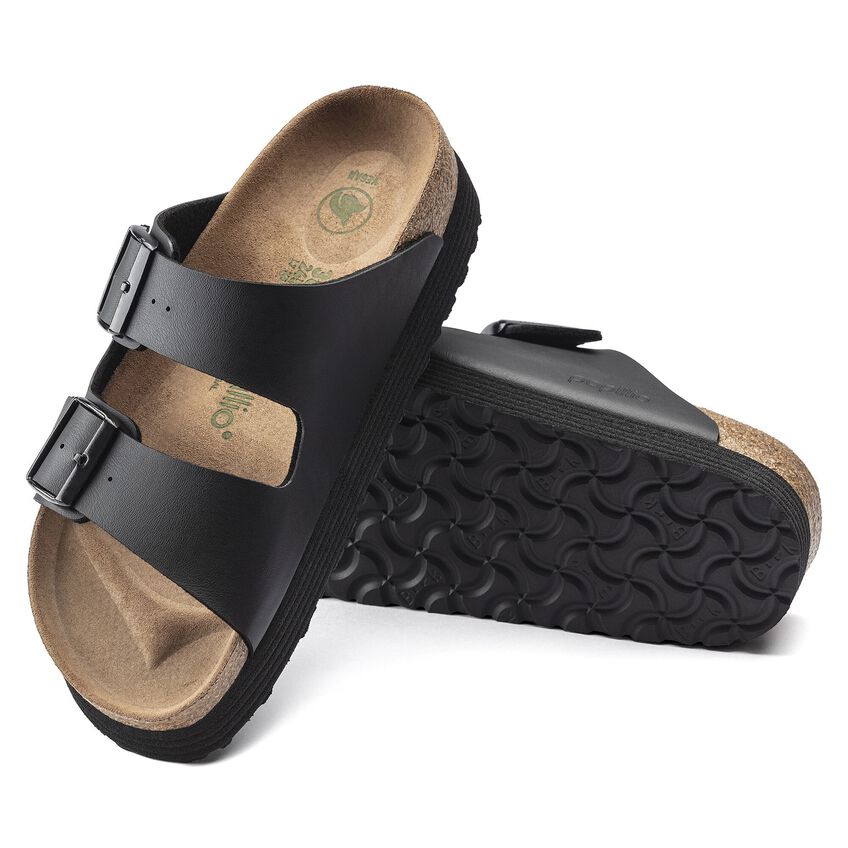 Birkenstock Arizona Platform Vegan Sandals in Black - Comfortable & Stylish for Women & Men | Perfect for Casual Wear, Beach, and Summer Outfits