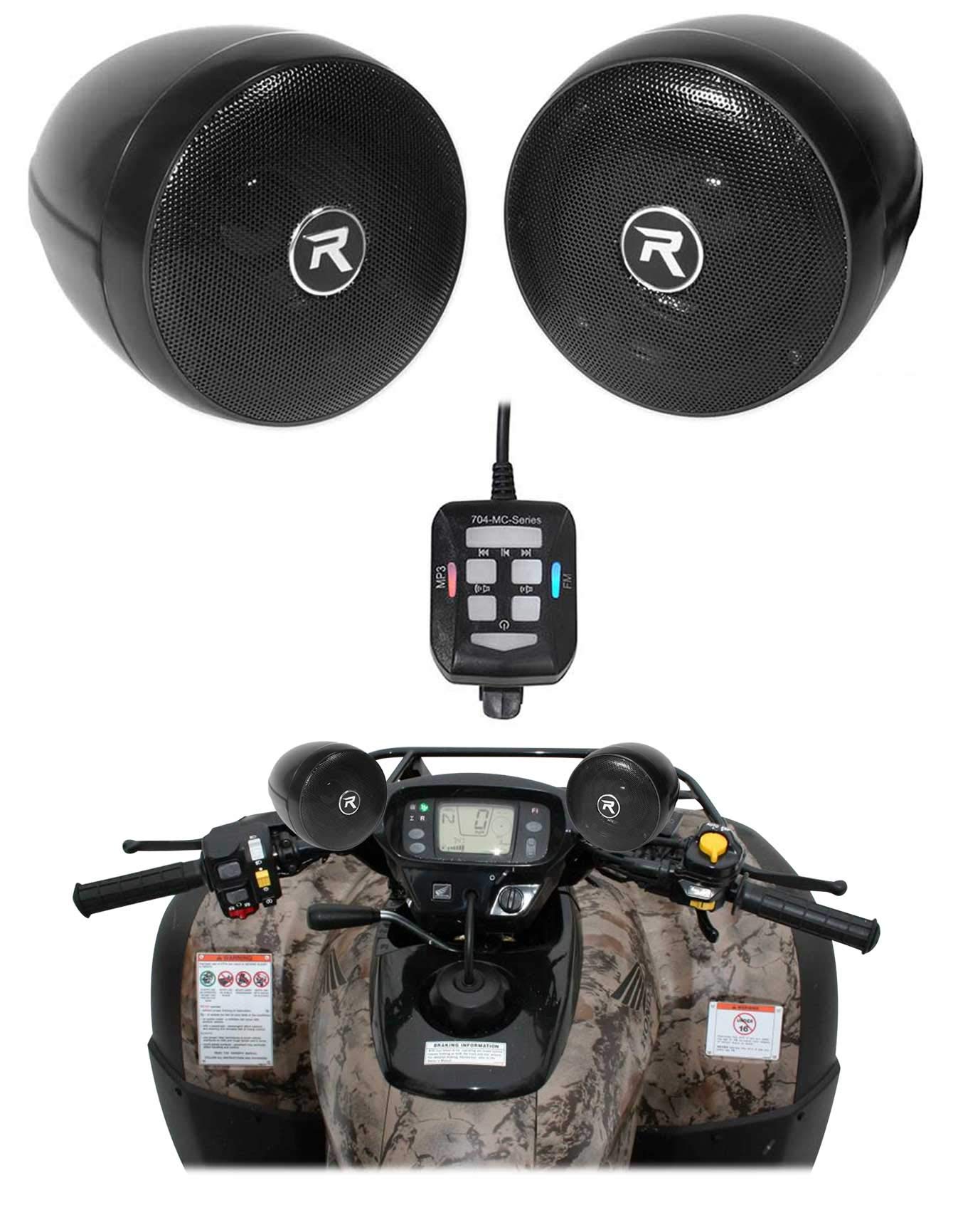 Rockville Bluetooth ATV Audio System with Handlebar Speakers - Compatible with Can-Am Renegade - Waterproof & Durable Off-Road Sound System - Perfect for Trail Riding, Hunting & Outdoor Adventures