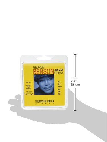 Thomastik-Infeld GB112 Jazz Guitar Strings - George Benson Signature 6-String Pure Nickel Flatwound Set (E B G D A E) | Perfect for Smooth Jazz, Blues & Studio Recording