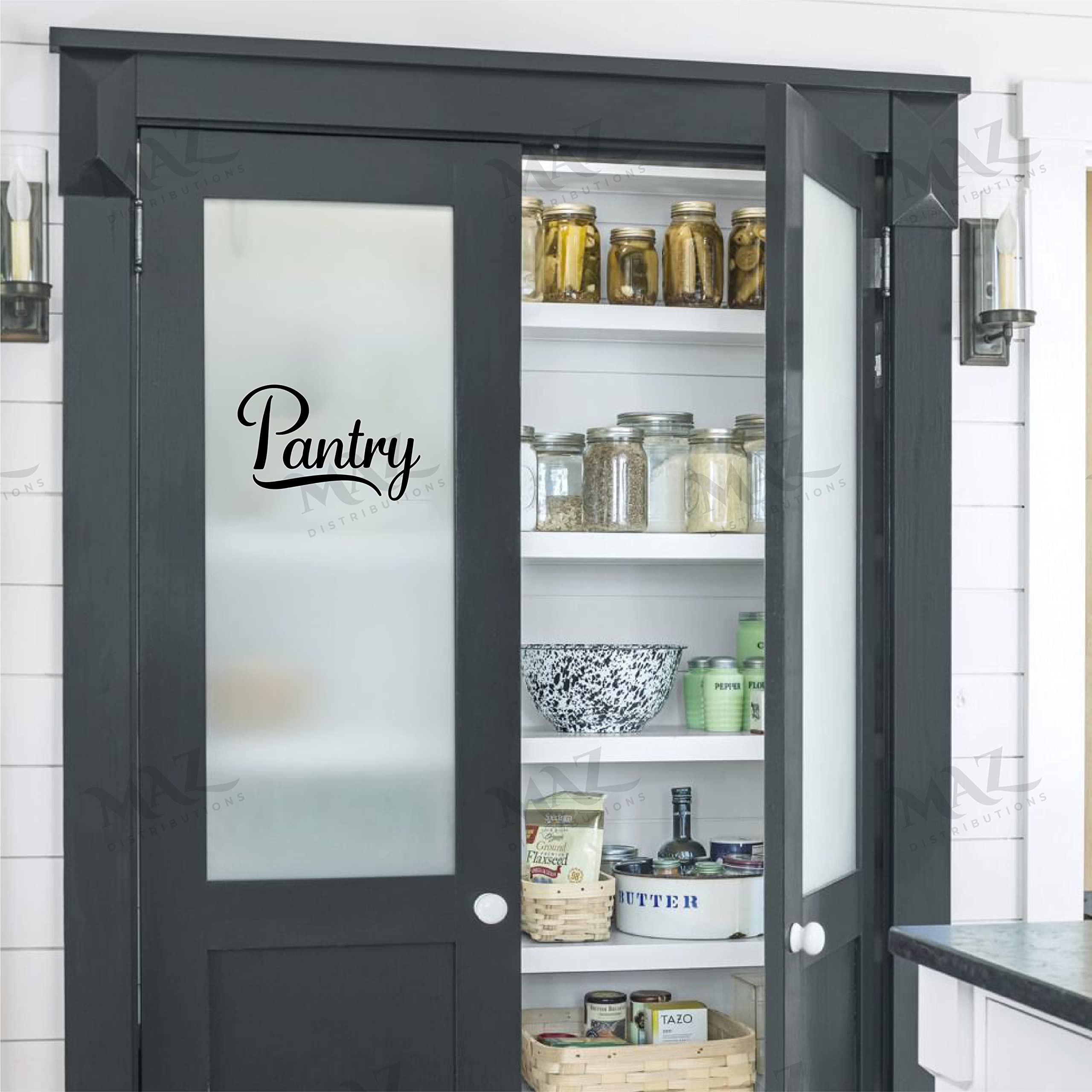 MAZ DISTRIBUTIONS – Pantry Sticker – Vinyl Decal for Refrigerators & Store Doors – Removable Waterproof Sticker for Indoor & Outdoor Use – Perfect for Office, Canteen & Home Organization
