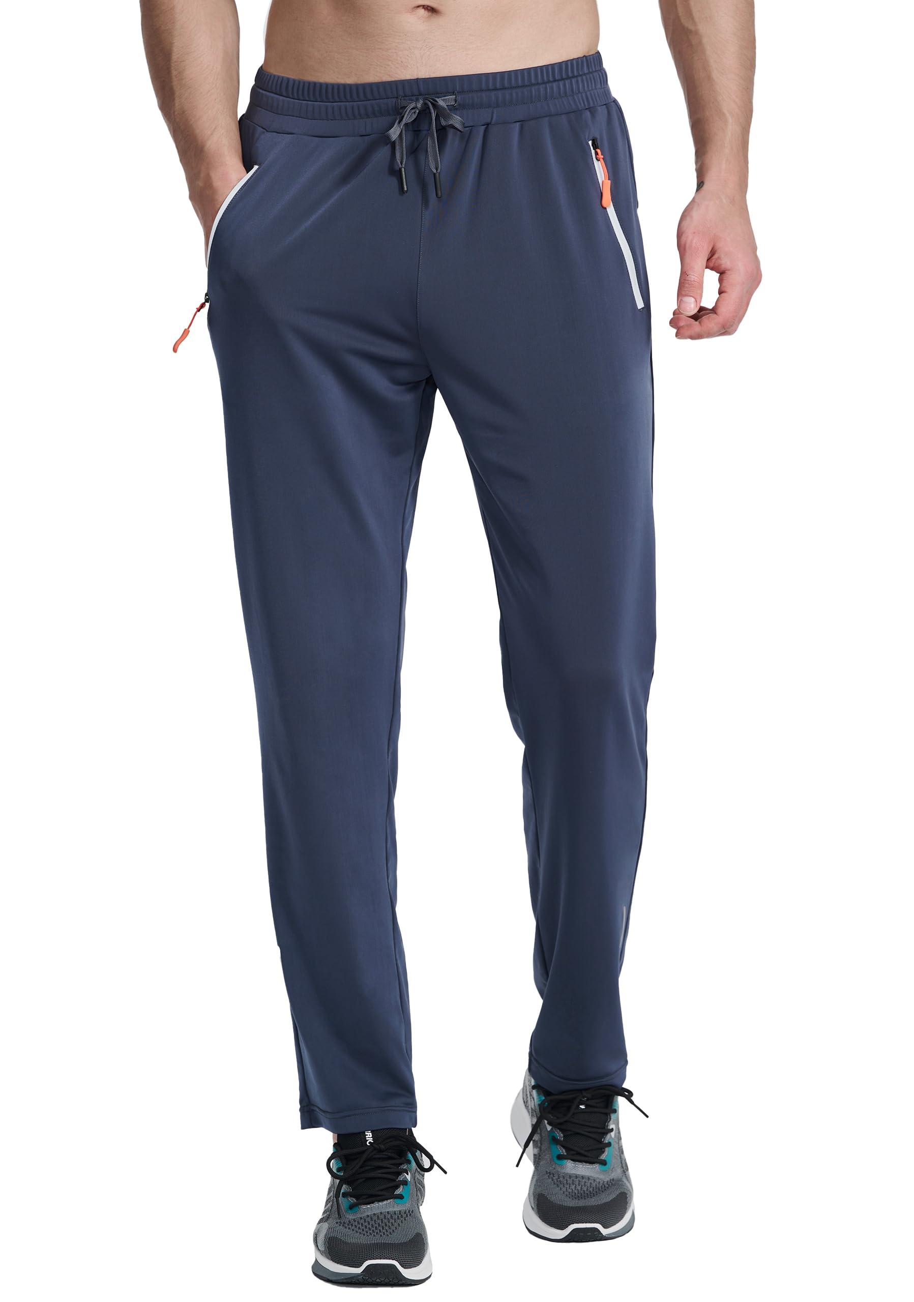 Men's Lightweight Elastic Joggers - Breathable Running Sweatpants with Zipper Pockets for Workout, Golf, Travel & Casual Wear | Athletic Pants for Gym, Outdoor Sports & Everyday Comfort
