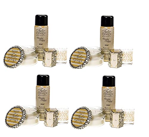 Tyler Candle Home Fragrance Gift Set - Diva Scent (4-Pack) | Luxury Scented Candles for Relaxation, Spa, Romantic Dinner & Home Decor