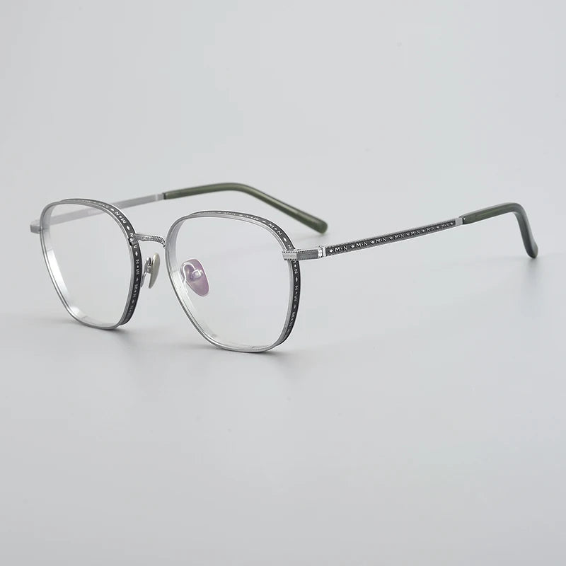 Unisex Black Titanium Square Eyeglasses - Flat Top Full Rim Frame 43101 | Perfect for Work, Reading & Fashion