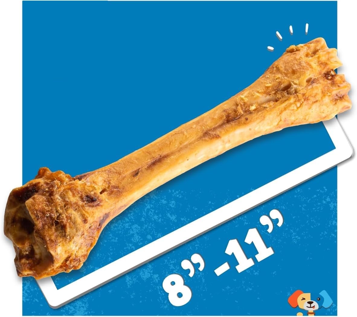 Jack&Pup Shin Beef Bones - 8-11 Inch Roasted Beef Bones for Dogs (1 Bone) | Natural Dog Chew Bones for Aggressive Chewers | Long Lasting Dog Treats for Dental Health | Perfect for Large Breed Dogs & Strong Chewers - Great for Crate Training, Teething Relief & Anxiety Reduction