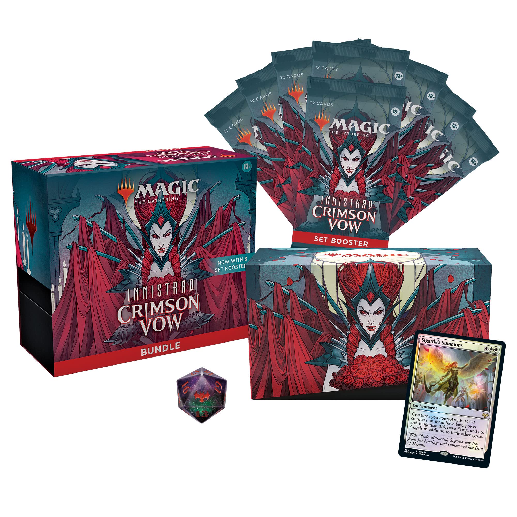 Magic: The Gathering Innistrad: Crimson Vow Bundle - 8 Set Boosters + Collector Accessories | Trading Card Game for Deck Building & Strategy | Perfect for MTG Tournaments & Game Nights