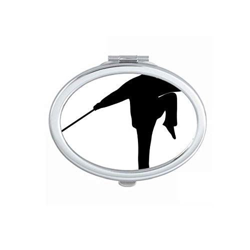 DIYthinker Kung Fu Chinese Shaolin Stick Martial Art Mirror - Portable Foldable Double-Sided Makeup Mirror for Travel, Gym & Home Use