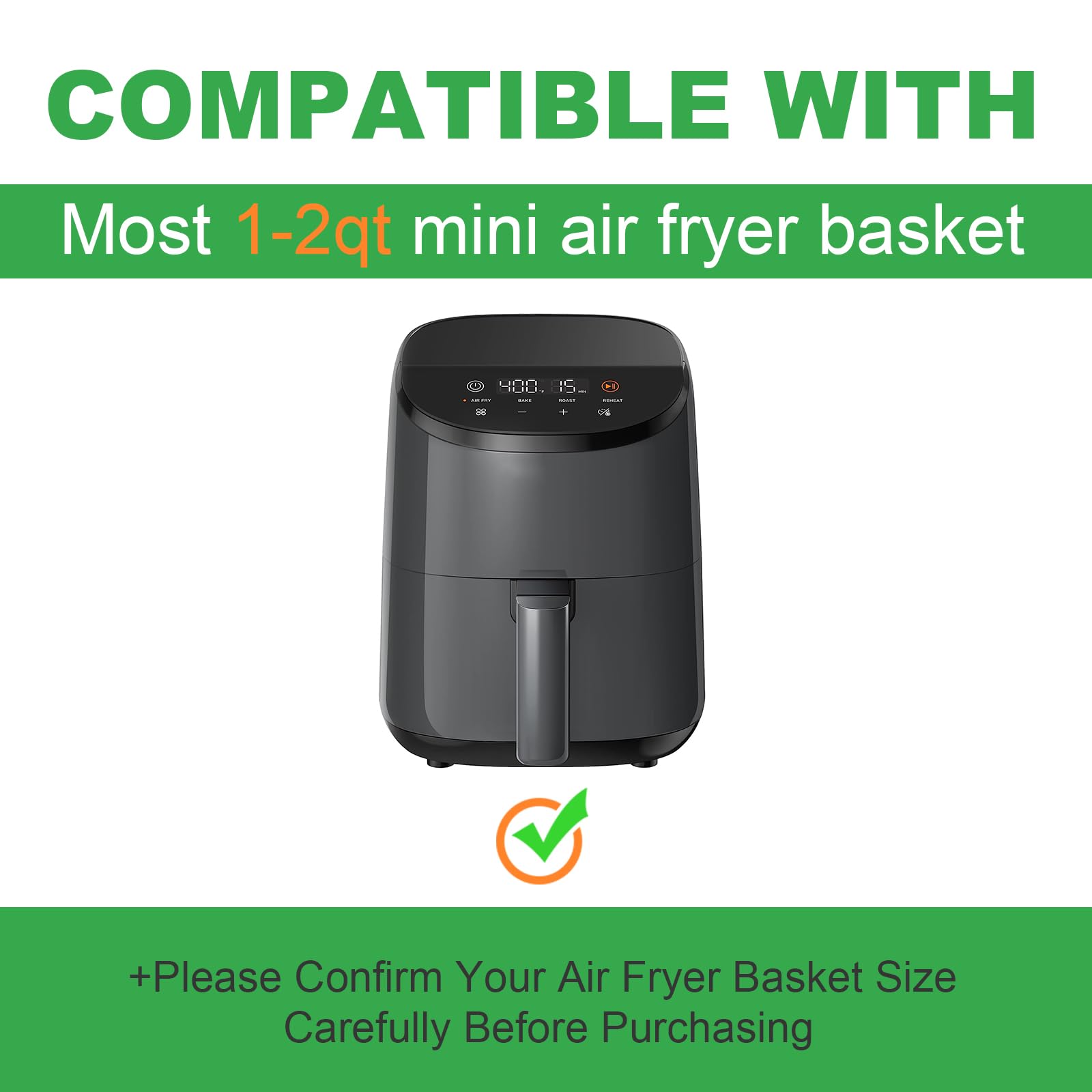 Disposable Small Air Fryer Liners 1-2 Qt - 130 PCS Parchment Paper Baking Sheets for COSORI 2.1 Qt Air Fryer Accessories | Perfect for Healthy Cooking, Meal Prep & Easy Cleanup