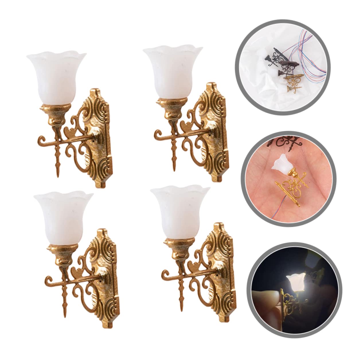 GANAZONO 5 Sets Miniature Wall Lamps - Decorative Sand Table Lights, Luminous Dollhouse Decor, DIY Micro Landscape Lighting (4pcs x 5) - Perfect for Home Decoration, Model Displays & Creative Projects