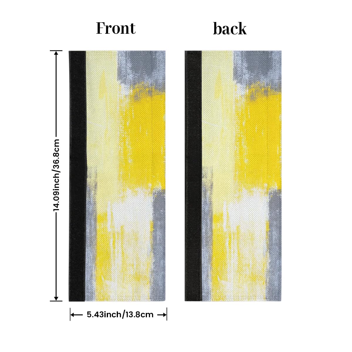 Yellow Modern Art Refrigerator Door Handle Covers (Set of 2) - Washable Kitchen Appliance Handle Protectors for Fridge, Microwave, Dishwasher & Oven - Food & Oil Stain Resistant - Perfect for Home, Kitchen & Office Decor