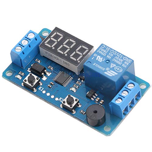 Digital LED Display Time Delay Relay Module Board DC 12V - Programmable Timer Switch for PLC Automation, Car Buzzer & Industrial Control | Perfect for DIY Projects, Home Automation & Electrical Systems