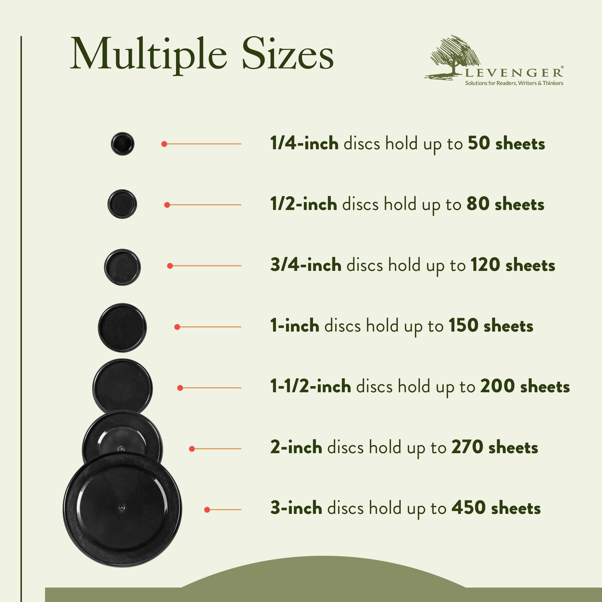 Levenger Circa Discbound Notebook Rings - 22 Pack, 1.5 Inch Black Binder Rings for Discbound Planners & Notebooks | Perfect for Office, School & Home Organization