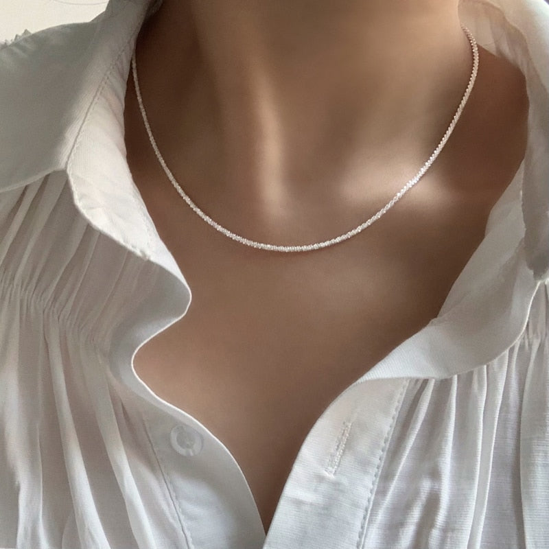 Sparkling Women's Clavicle Chain Choker Necklace - Elegant Layering Jewelry for Parties, Date Nights & Special Occasions