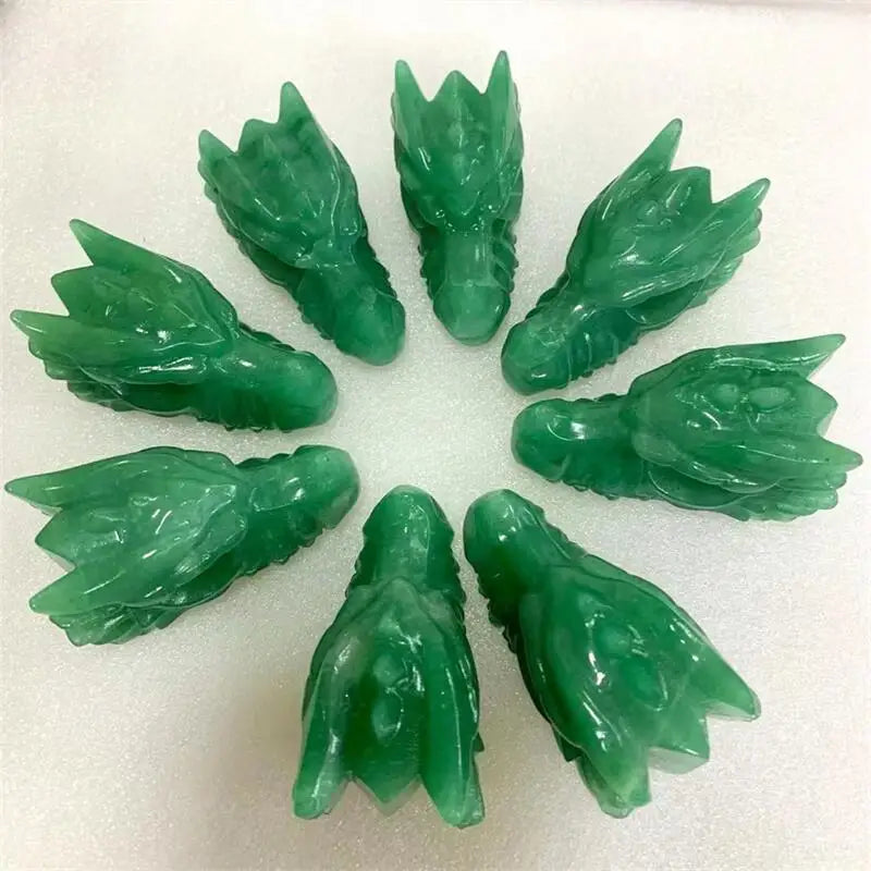 7.5CM Natural Green Aventurine Dragon Skull Carving - Handcrafted Animal Statue for Home Decor, Office Display & Spiritual Healing | Unique Holiday Gift, Feng Shui Decor & Meditation Aid (1 Piece)