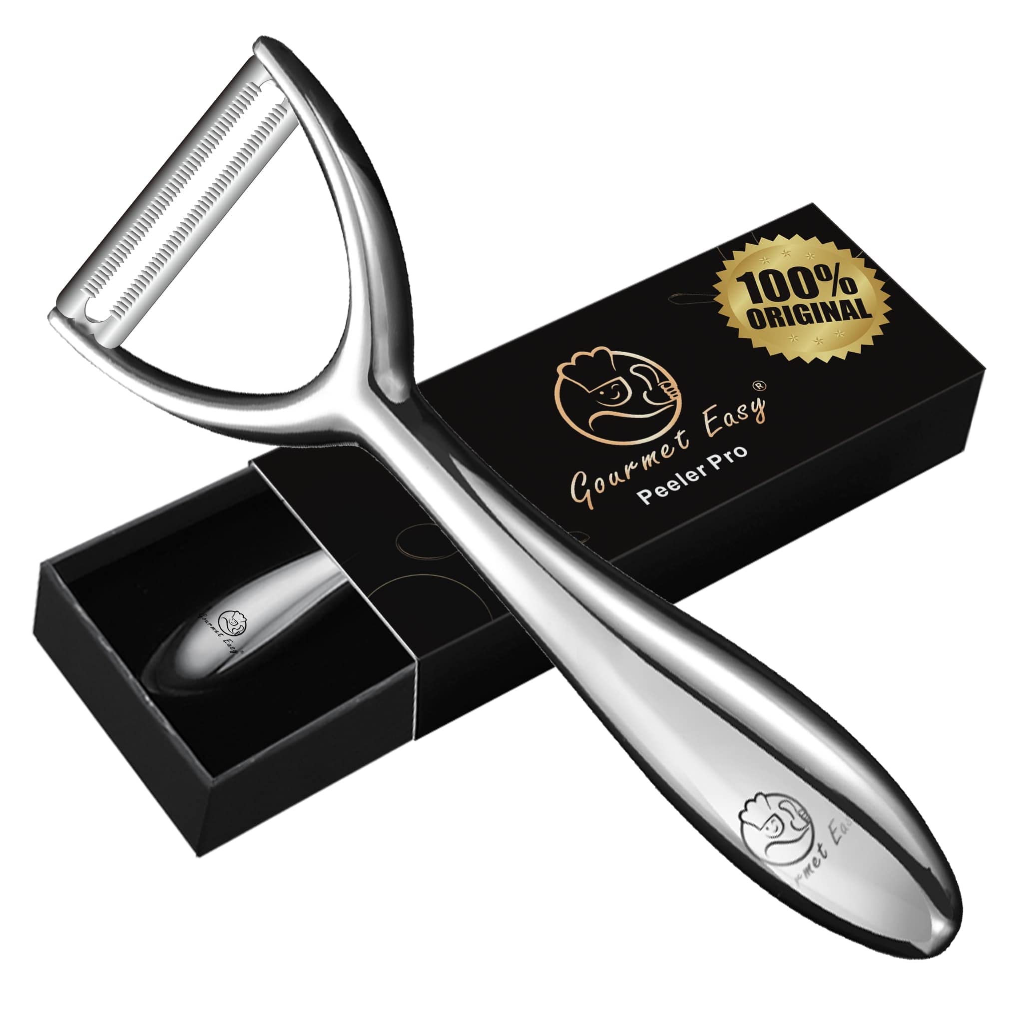 Premium 5-in-1 Stainless Steel Kitchen Tool Set - Garlic Press, Meat Tenderizer, Citrus Juicer, Vegetable Peeler with 5-Year Warranty | Perfect for Home Cooking, Meal Prep & Professional Chefs