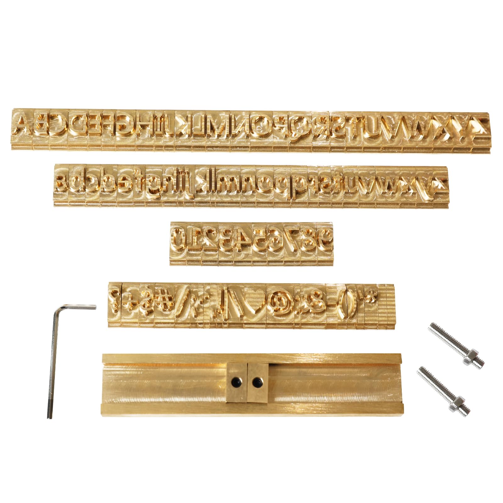Premium 10mm Copper Brass Stamping Mold Set - 85pcs Flexible Letters, Numbers, Symbols for Hot Foil Stamping Machines | DIY Engraving, CNC Crafting, Personalized Gifts (Elegant Black) - Perfect for Jewelry Making, Leather Craft & Custom Metal Stamping Projects