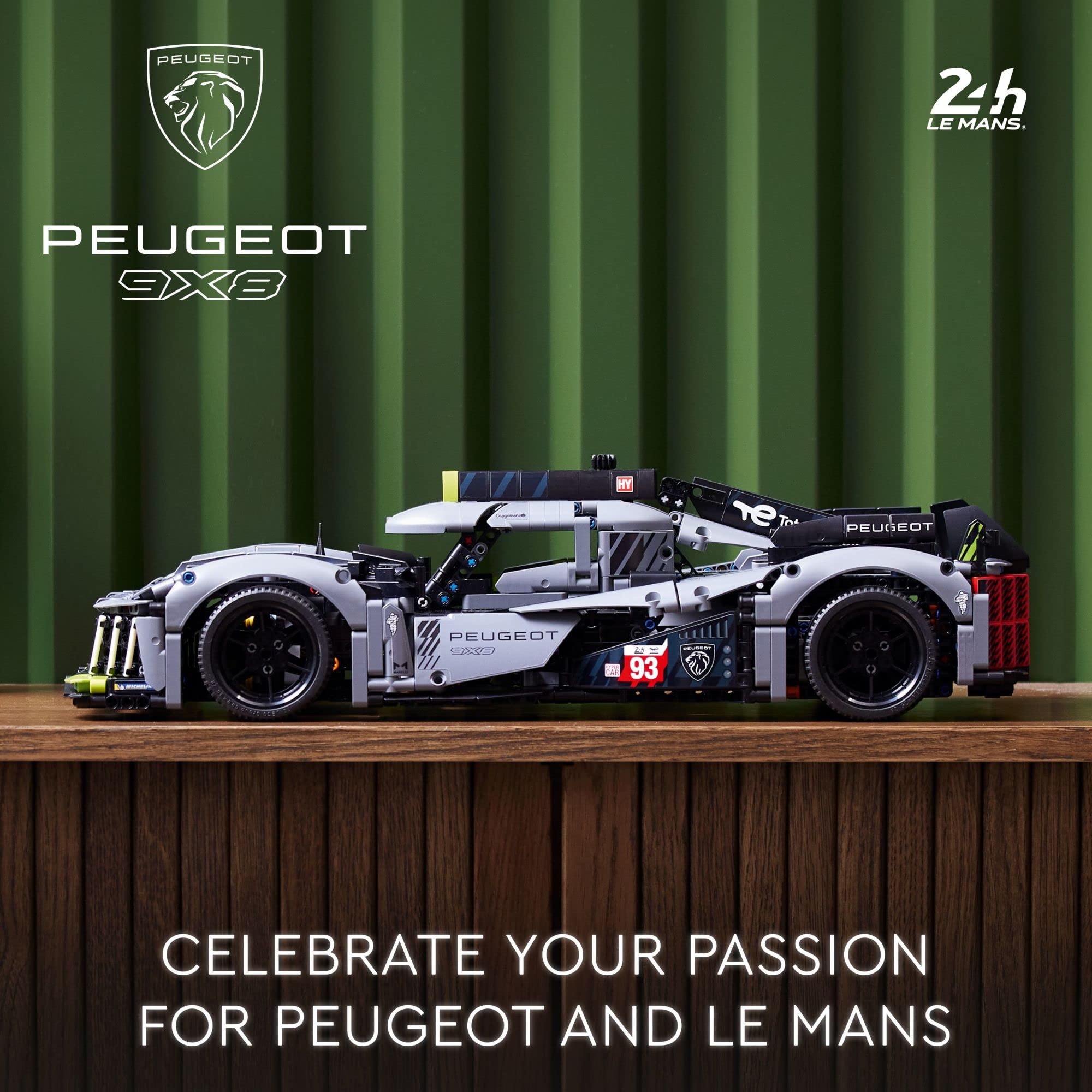 LEGO Technic Peugeot 9X8 24H Le Mans Hybrid Hypercar 42156 - 1:10 Scale Collectible Race Car Building Kit for Adults & Teens, Perfect Gift for Motorsport Fans | Build & Display Your Own Detailed Racing Car Model