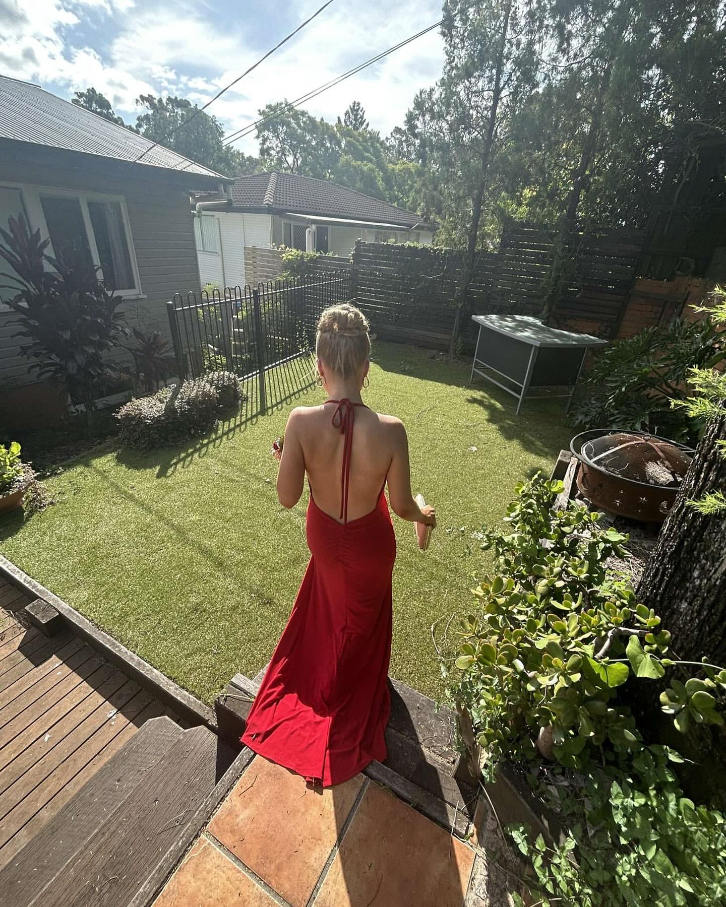 Sexy Red Halter Backless Evening Dress for Prom, Party, and Special Occasions - Style J6937